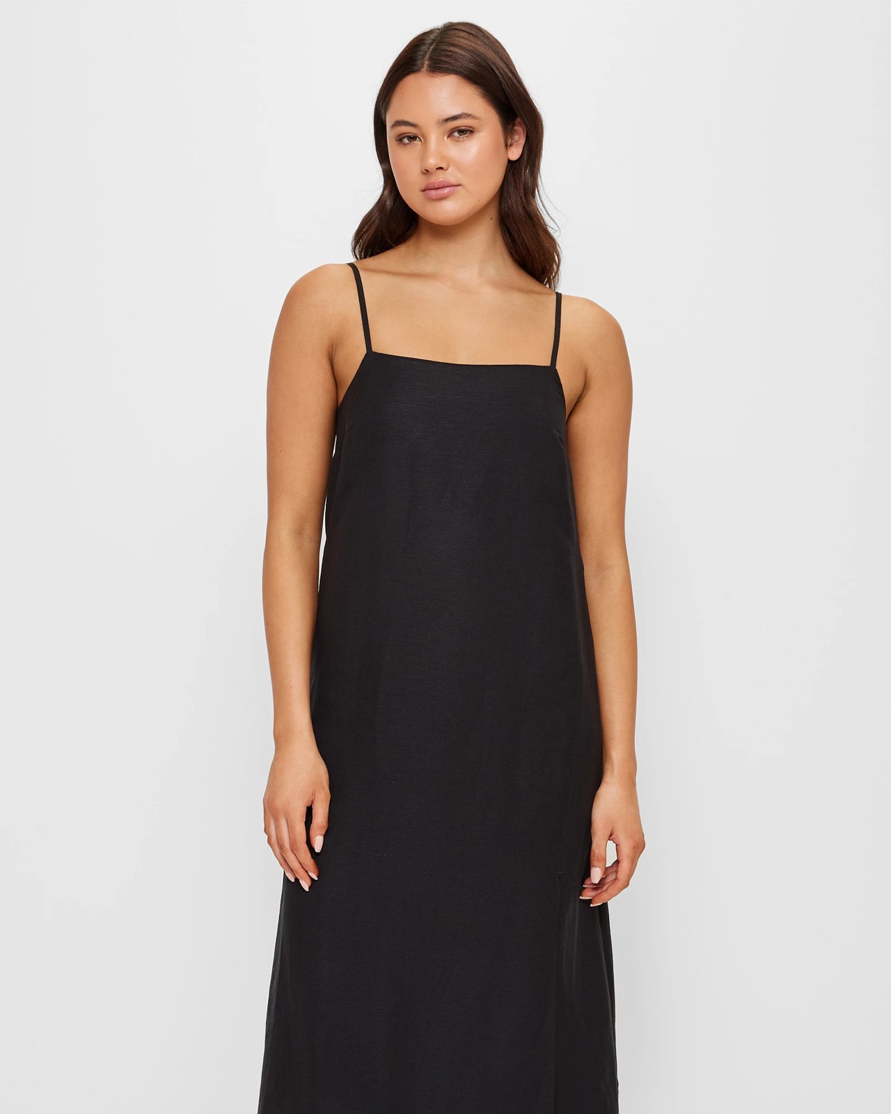 Linen Blend Split Front Midi Dress - Lily Loves 2 of 5