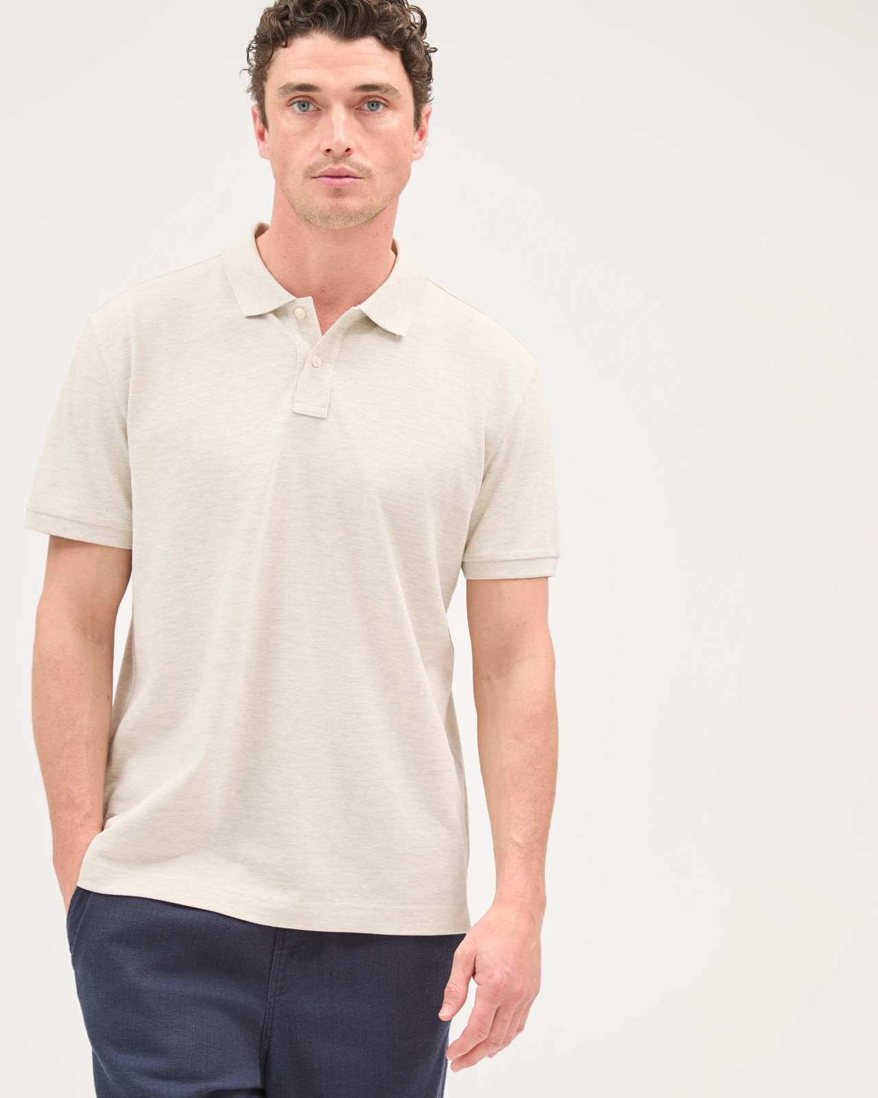 Australian Cotton Short Sleeve Polo Top - Oatmarle 2 of 6