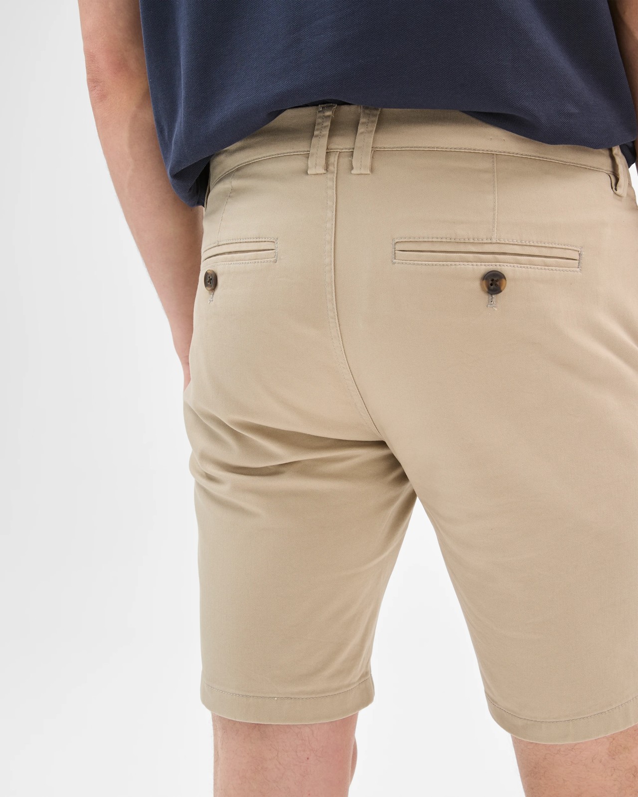 Australian Cotton Slim Chino Shorts - Stone 4 of 6