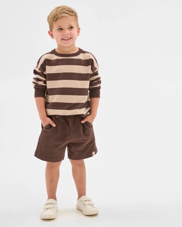 Australian Cotton Textured Fleece Crew Top and Short Set