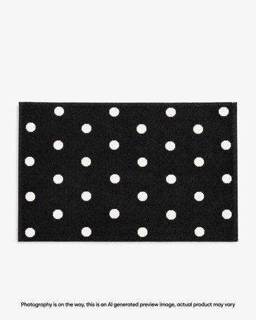 Senna Australian Cotton Polka Dot Bath Mat - Black Beauty