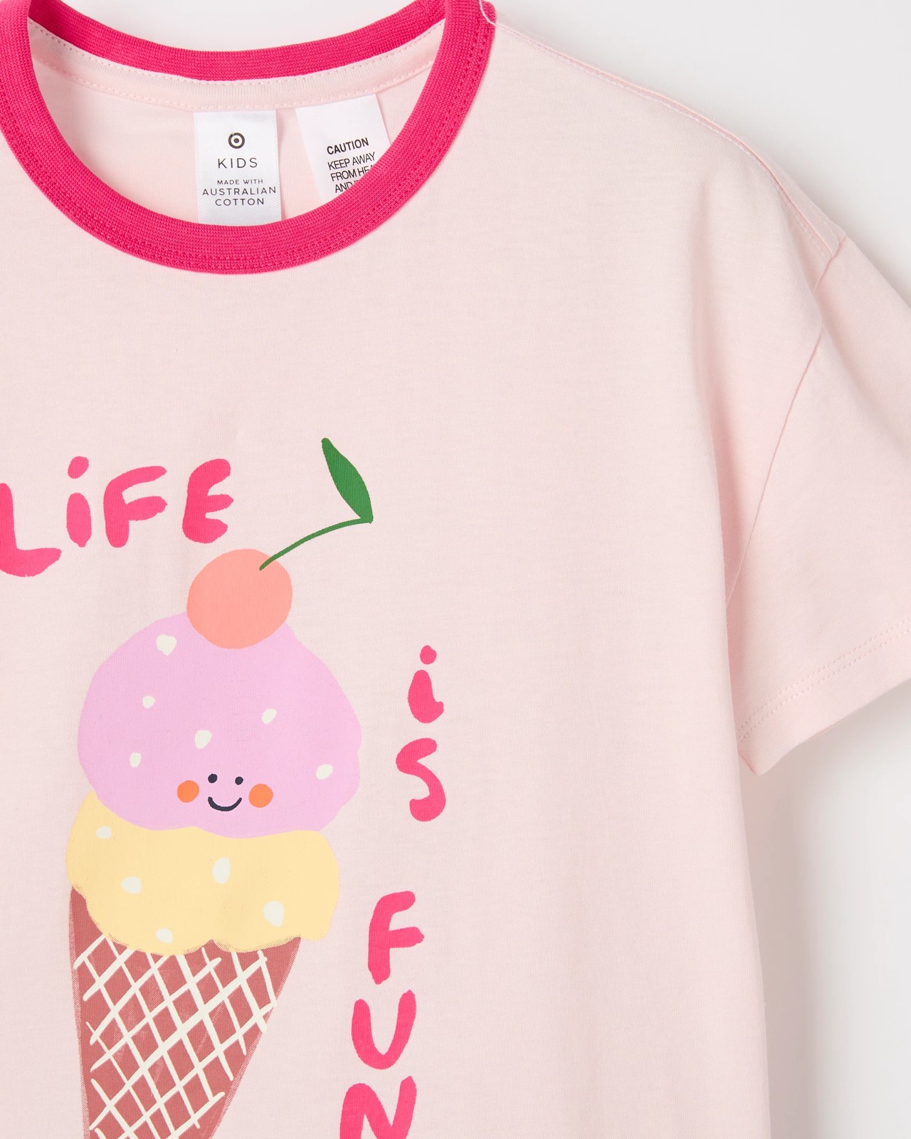Australian Cotton Younger Girls Oversized Jersey Pyjama Set - Ice Cream 2 of 3