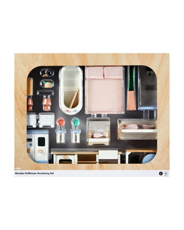 32 Piece Wooden Dollhouse Accessory Set