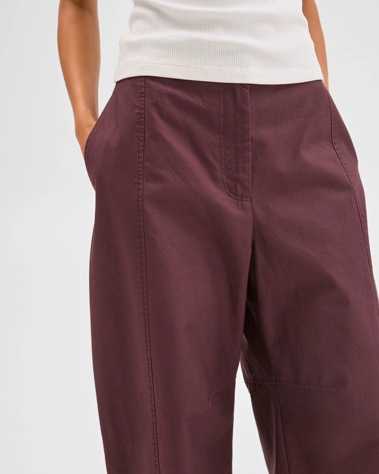 Lily Loves Australian Cotton Barrel Leg Cargo Pants  - Fudge 5 of 6