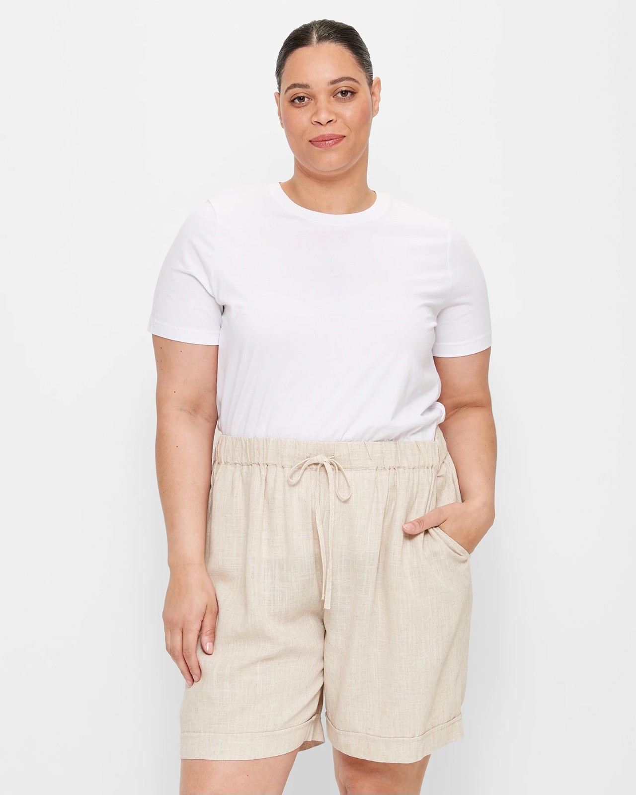 Curve Linen Blend Shorts