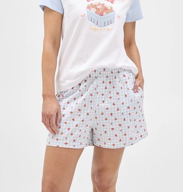 Australian Cotton Printed Jersey Sleep Shorts