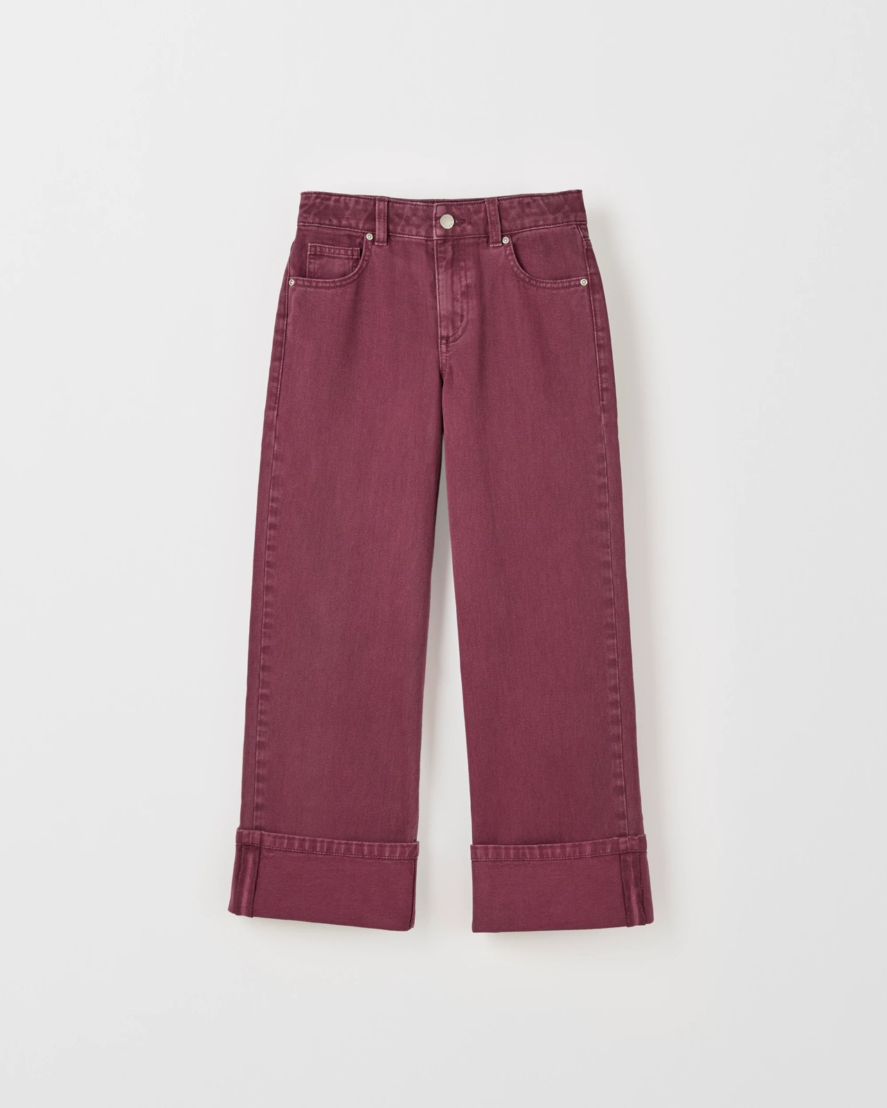 Denim Wide Leg Cuffed Jeans 4 of 6