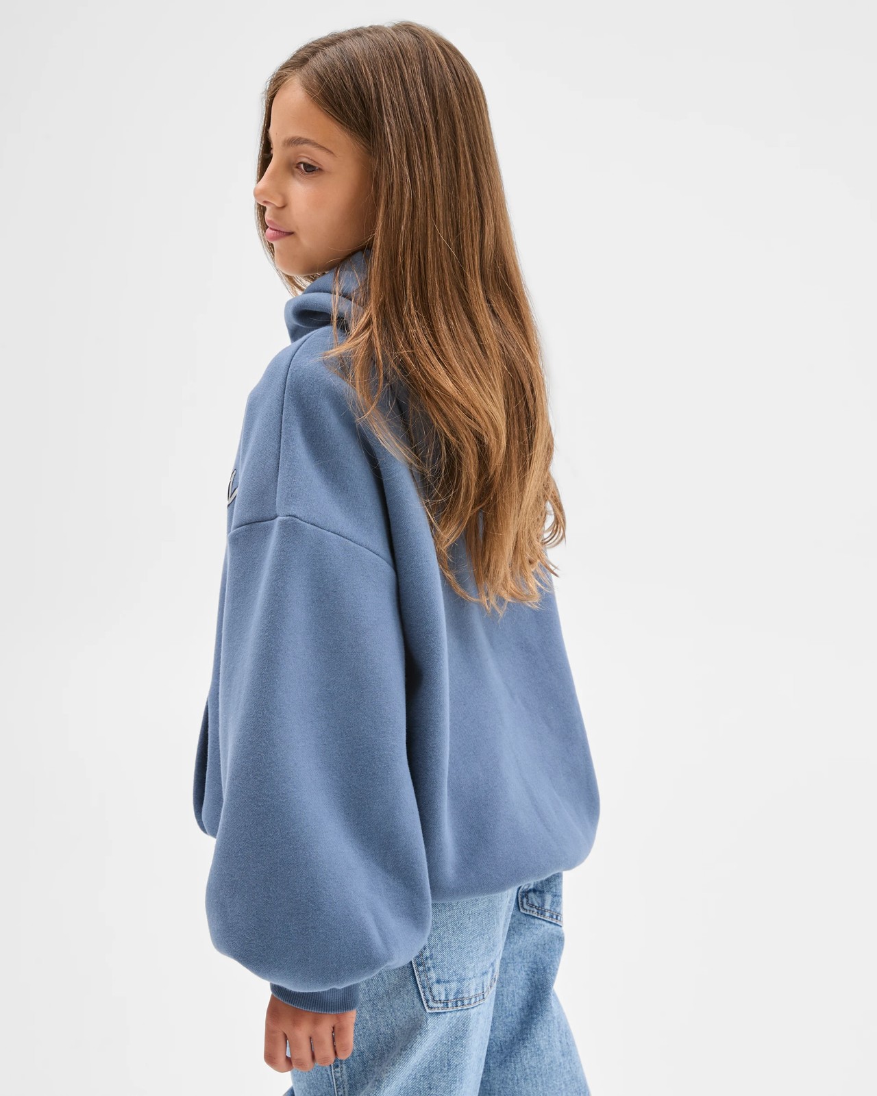 Australian Cotton Blend Oversized Fleece Hoodie - Good Days Blue 5 of 5