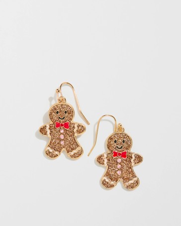 Christmas Gingerbread Drop Earrings