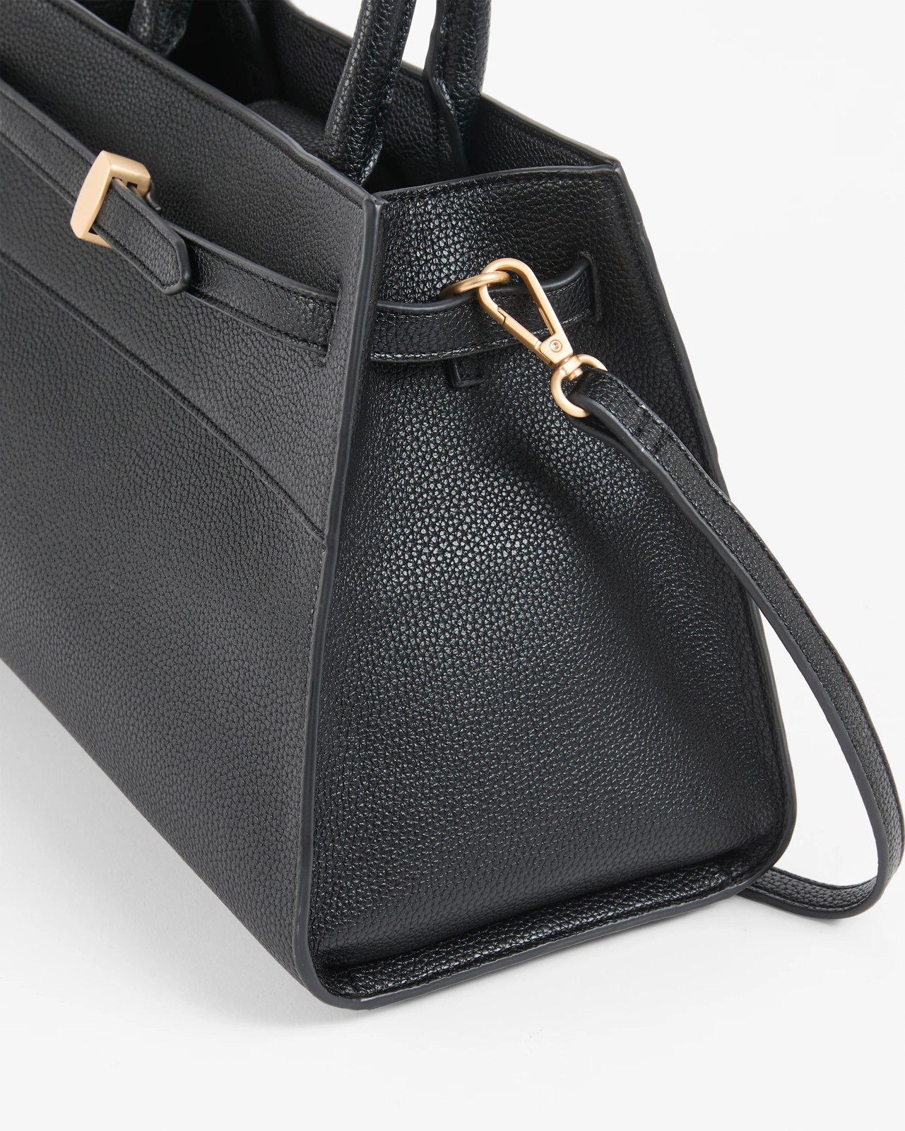 Belted Top Handle Work Tote Bag - Black 2 of 2
