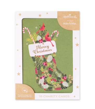 Hallmark 10 Pack Christmas Cards - Garden Stocking