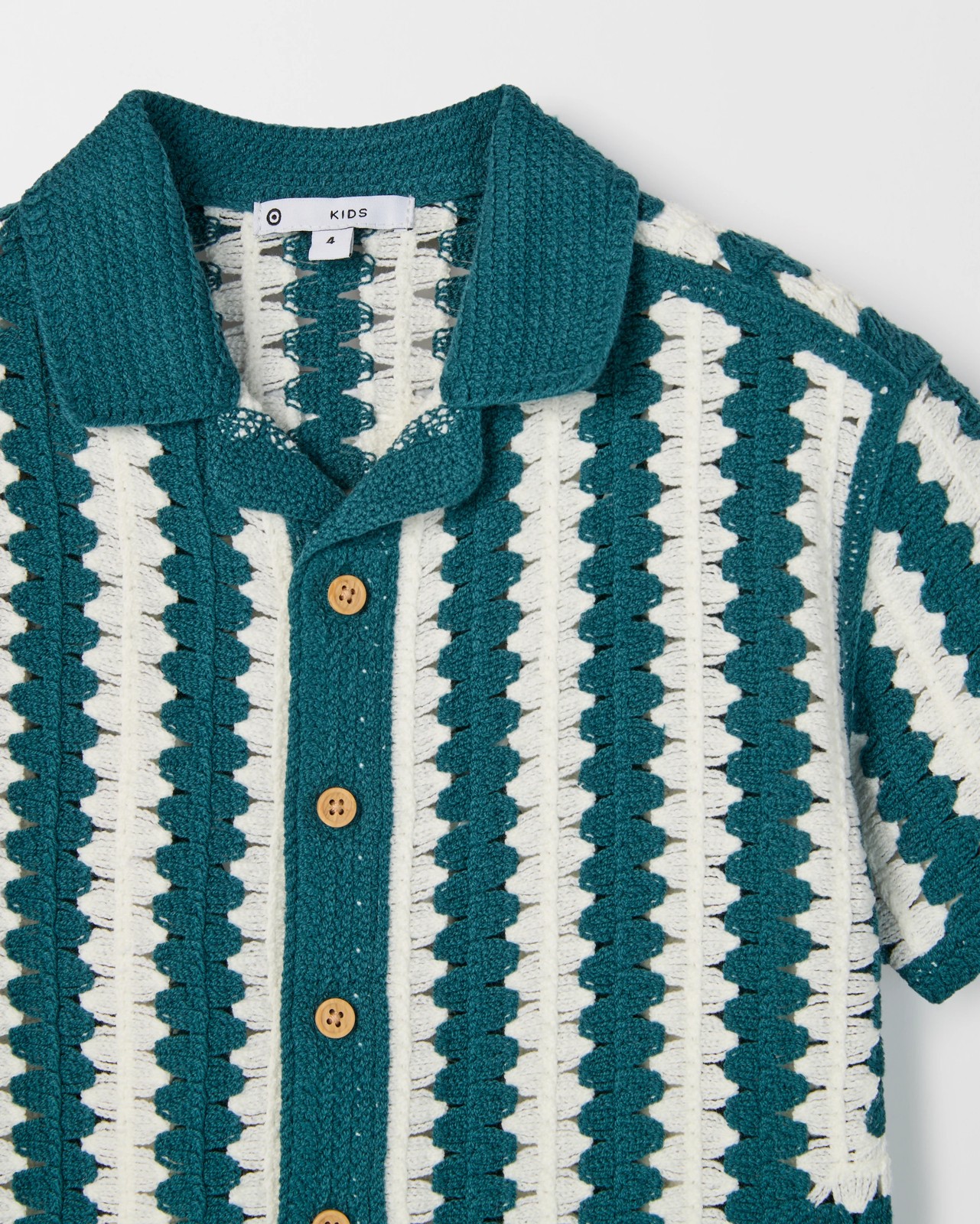 Australian Cotton Blend Short Sleeve Crochet Shirt 2 of 2