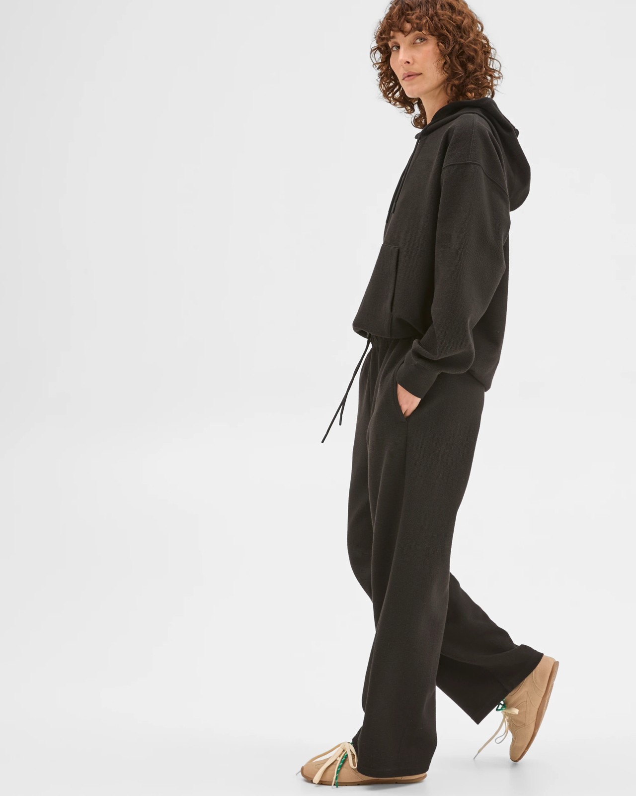 Active Australian Cotton Blend Crinkle Relaxed Pants - Black 4 of 6