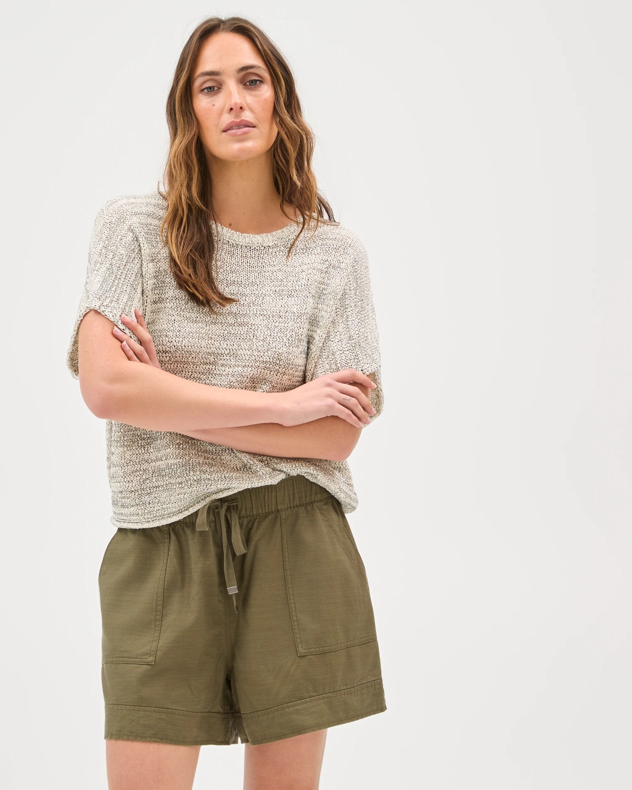 Slub Seam Detail Shorts - Dusty Moss 4 of 5