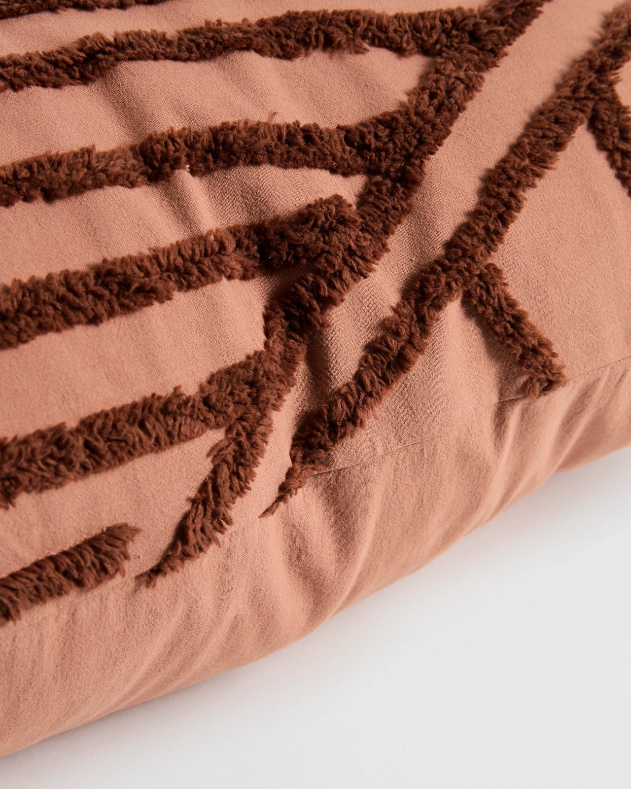 Oakley Cotton Textured Leaf European Pillowcase - Mocha 2 of 3