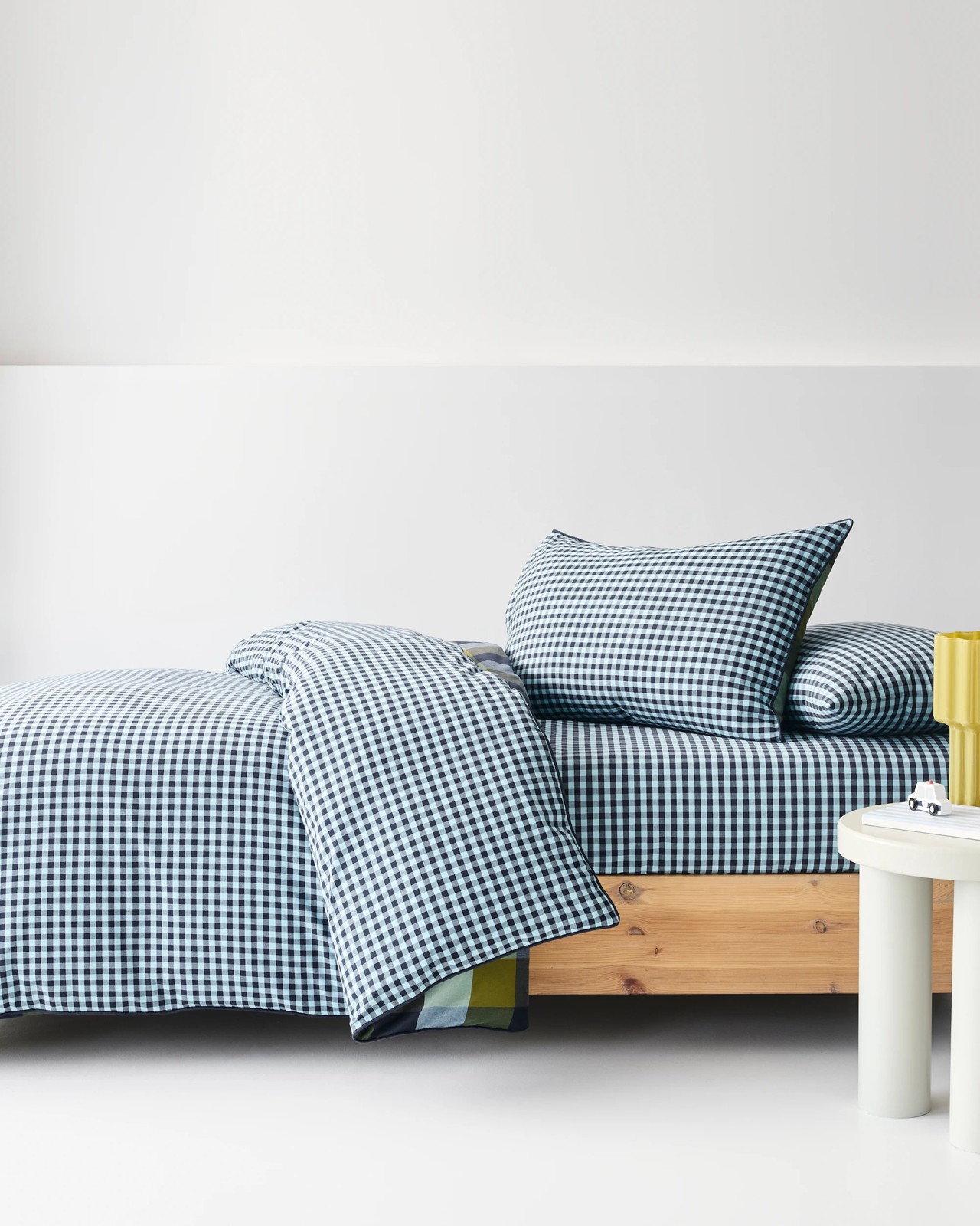 Grayson Gingham Cotton Piping Quilt Cover Set 5 of 5
