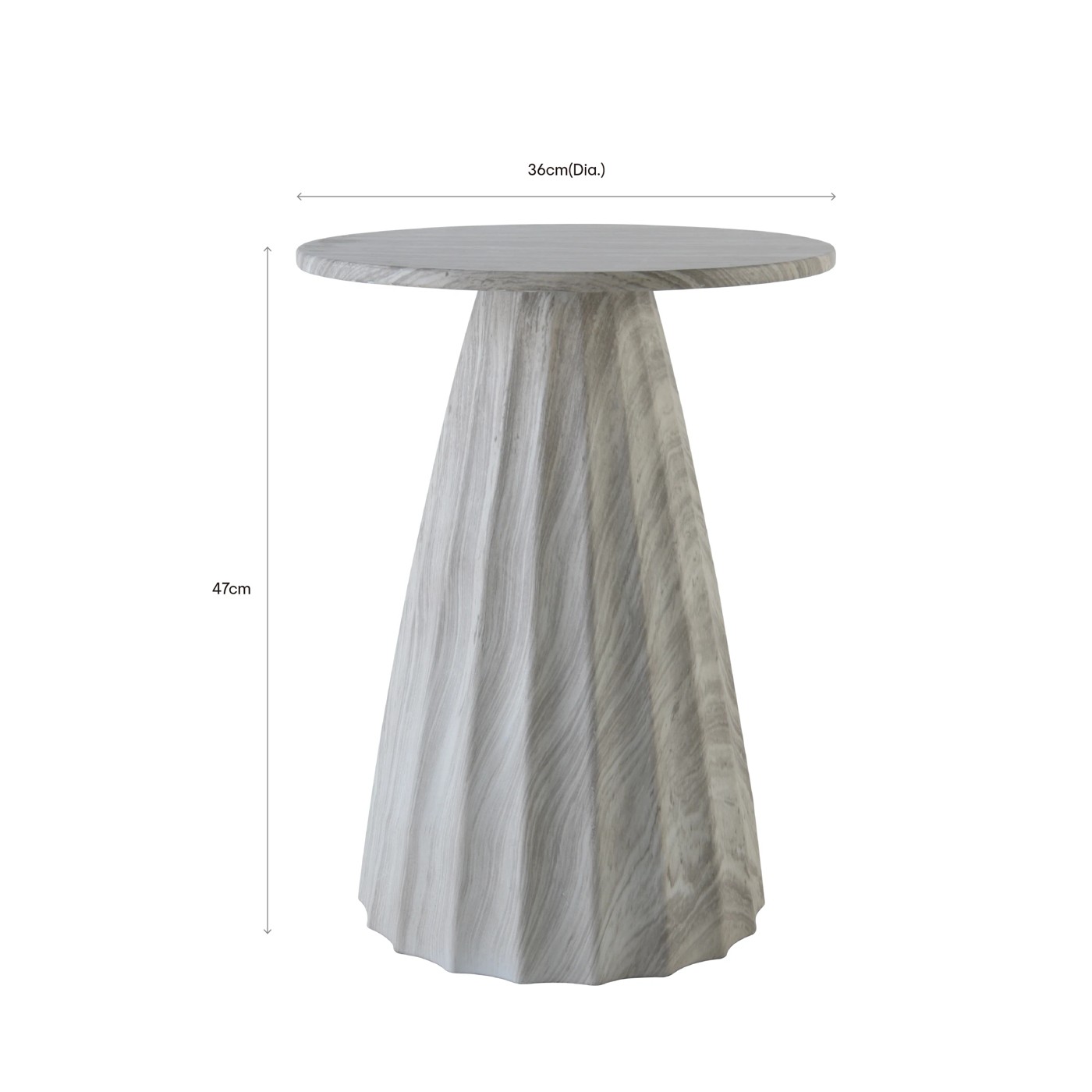 Anko Ribbed Stone Look Side Table 6 of 6