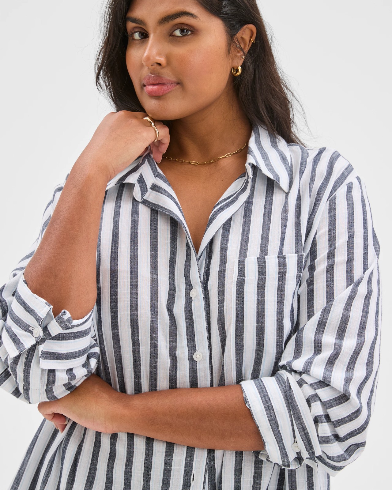 Plus Size Long Sleeve Slub Shirt 3 of 6