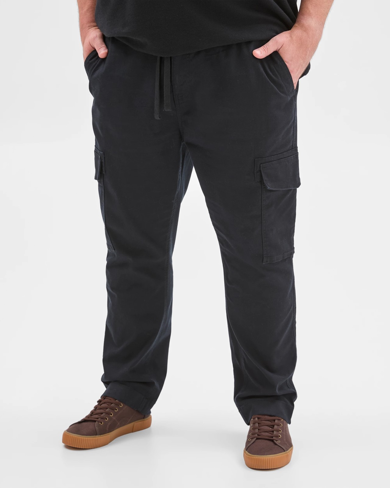 Plus Size Australian Cotton Cargo Pants - Black 2 of 5