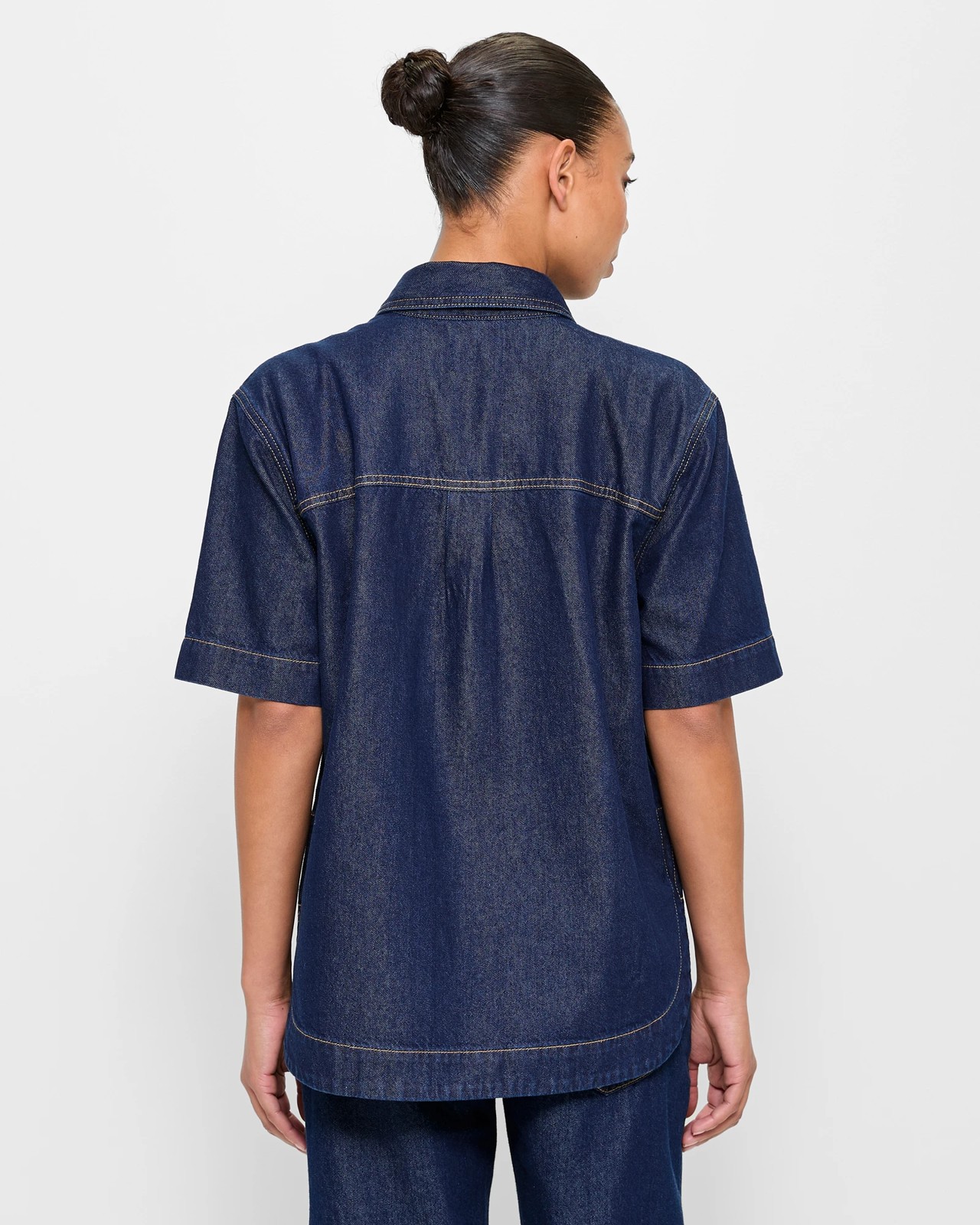 Short Sleeve Denim Shacket | Target Australia