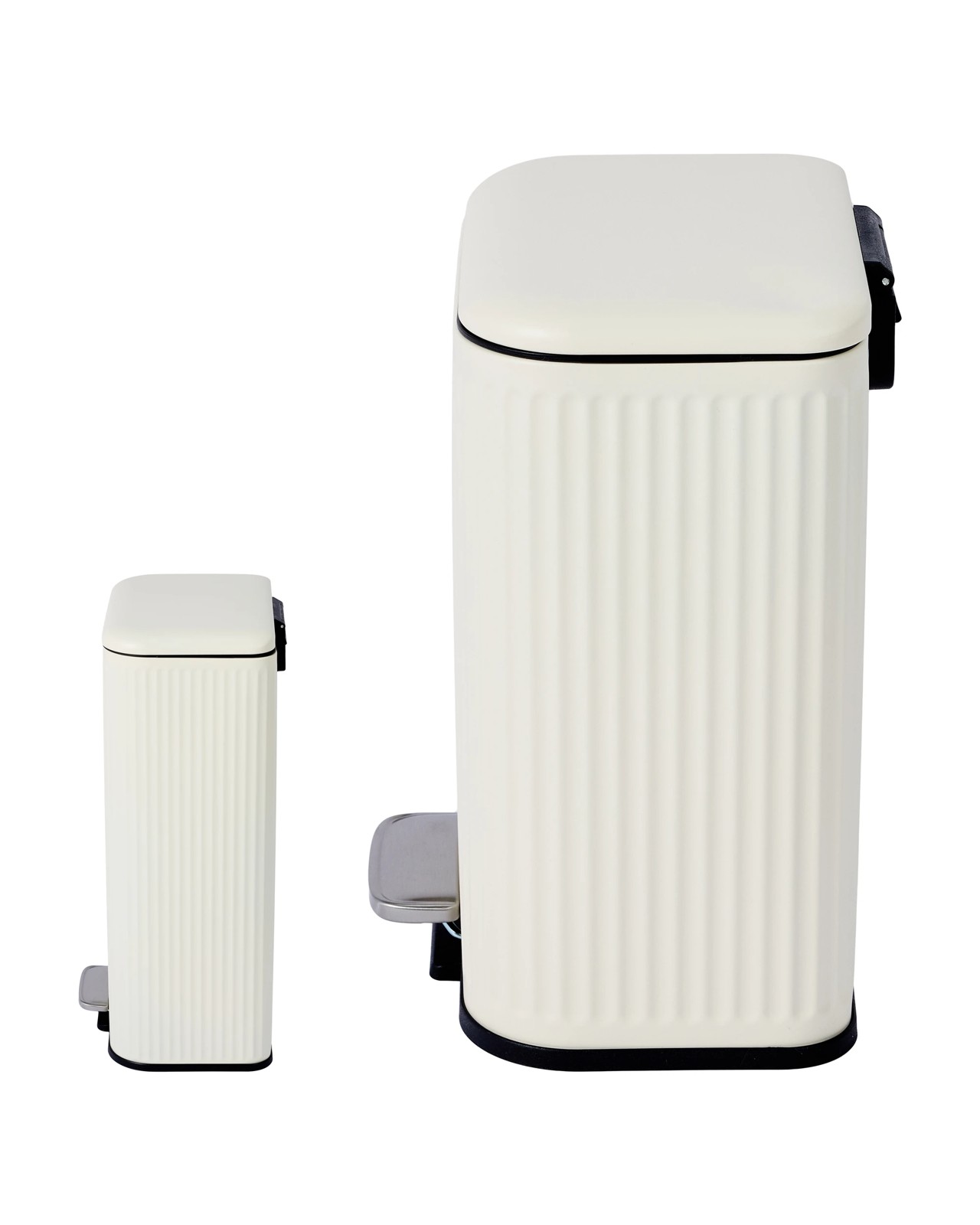 Anko Set of 2 Linear Pedal Bins - White 6 of 6