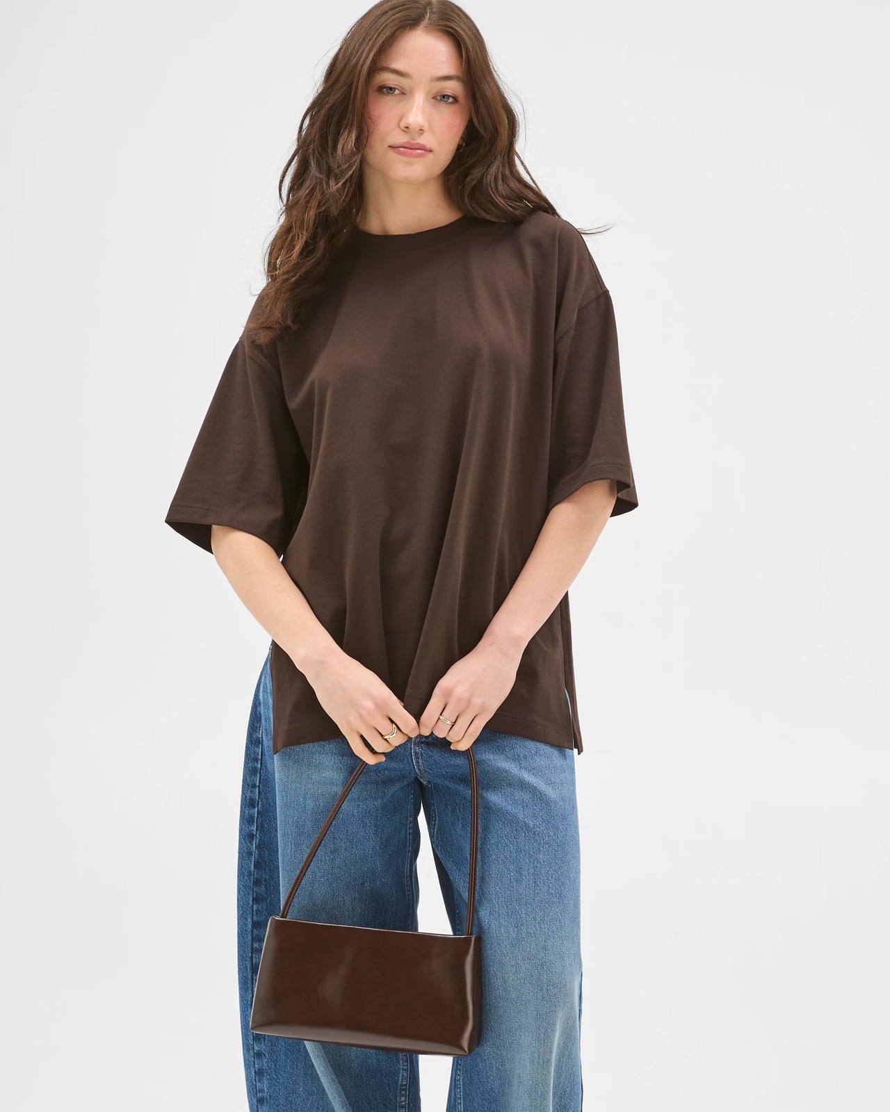 Lily Loves Australian Cotton Side Split T-Shirt - Truffle 3 of 5