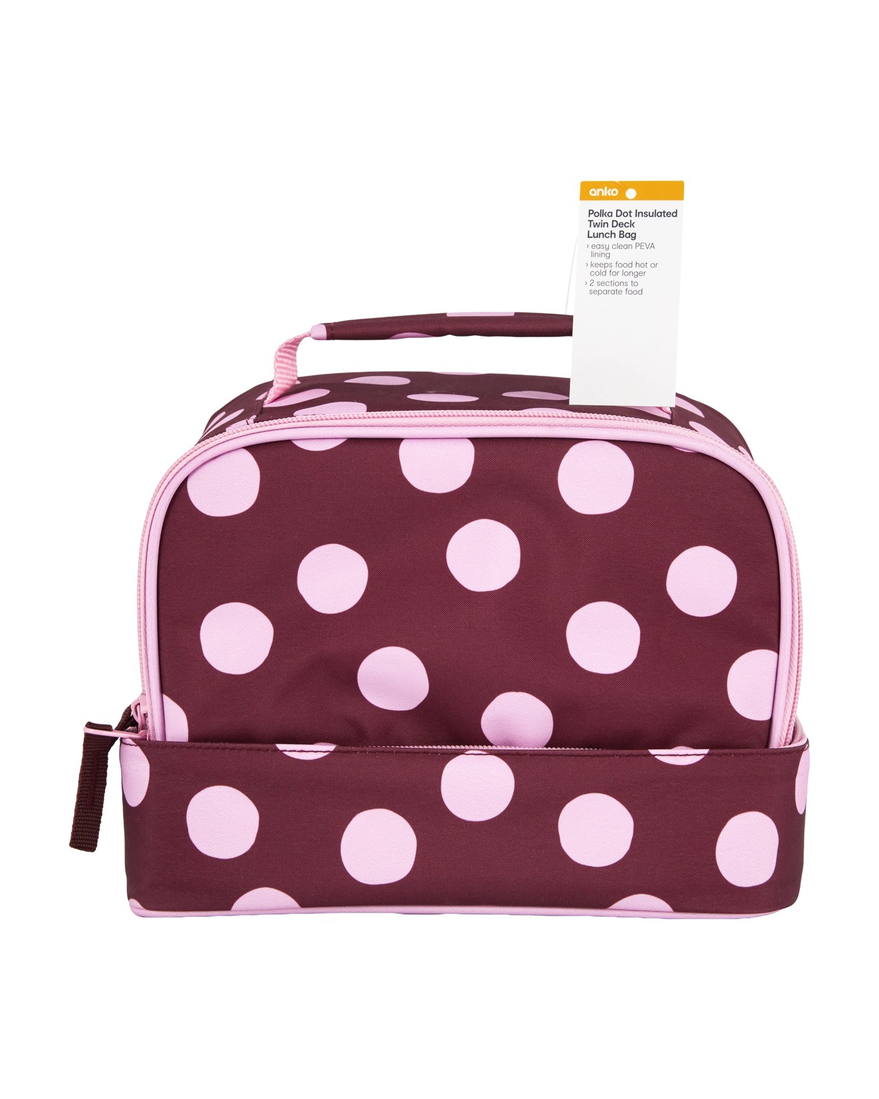 Anko Polka Dot Insulated Twin Deck Lunch Bag 4 of 4