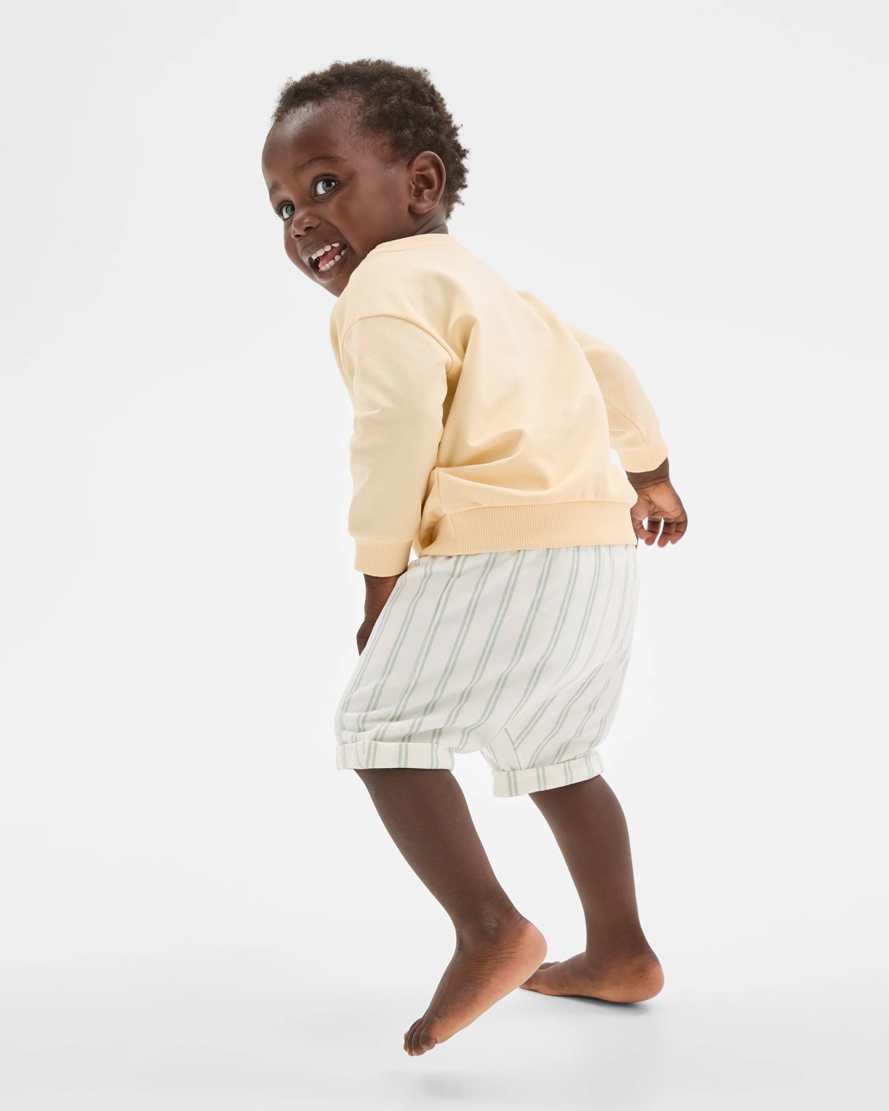 Organic Cotton Jumper and Shorts Set - Lemon 3 of 6