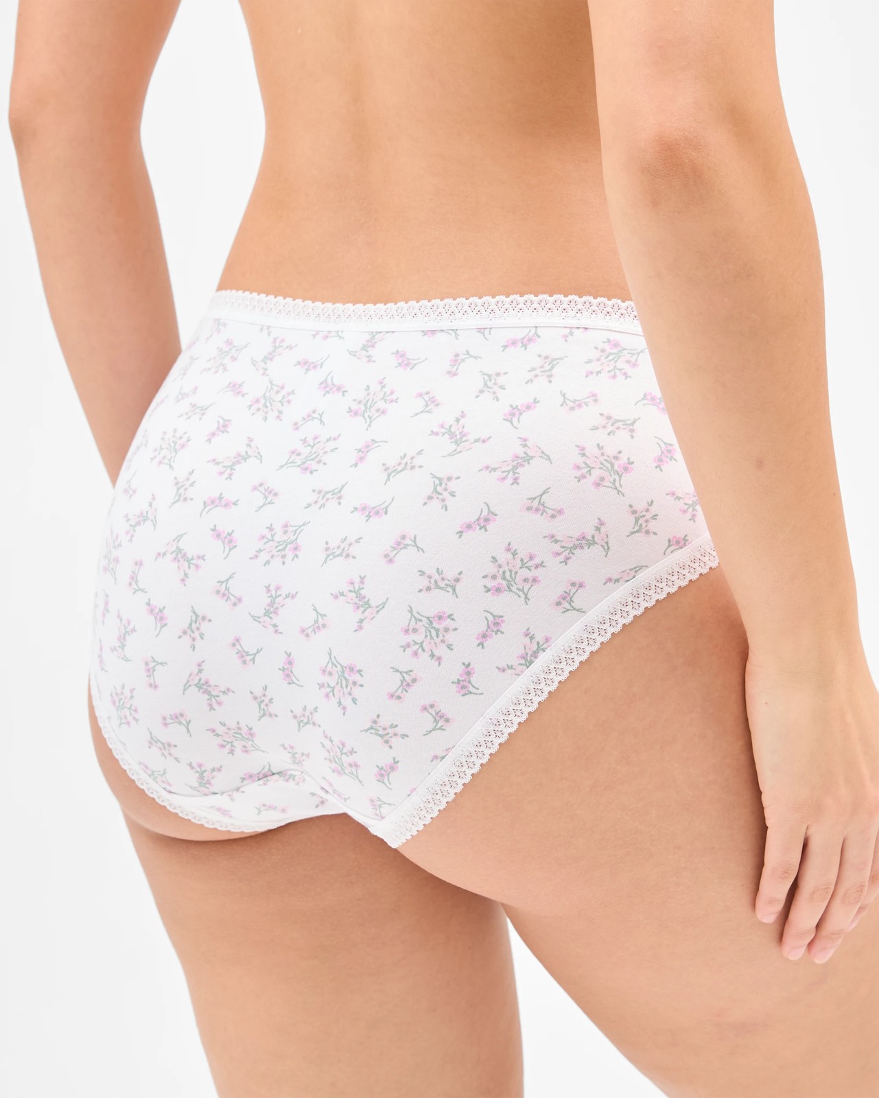 Australian Cotton Blend 5 Pack Midi Briefs - Pink Ditsy 4 of 4