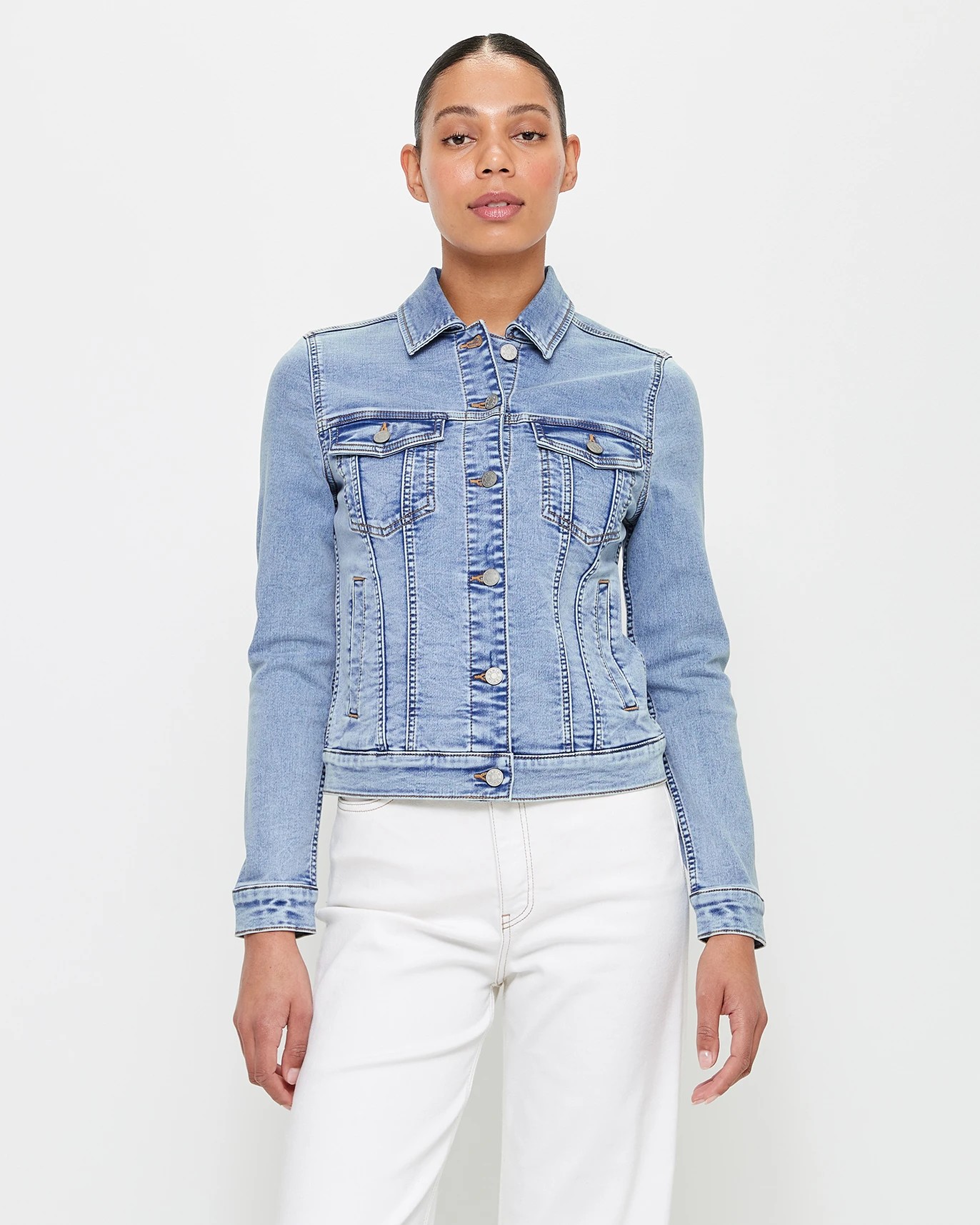 Target white denim store jacket