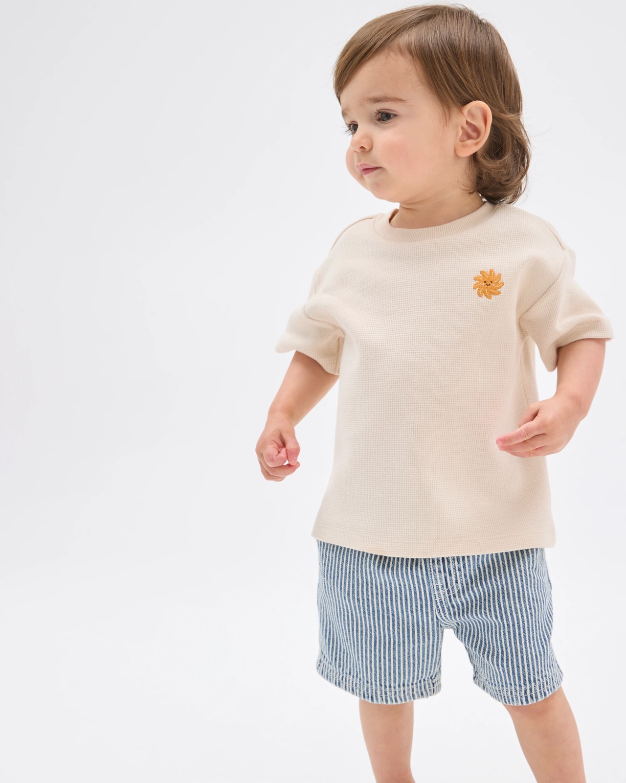 Baby Organic Cotton 2 Pack Waffle T-Shirts - Sea Icons Blue 2 of 6