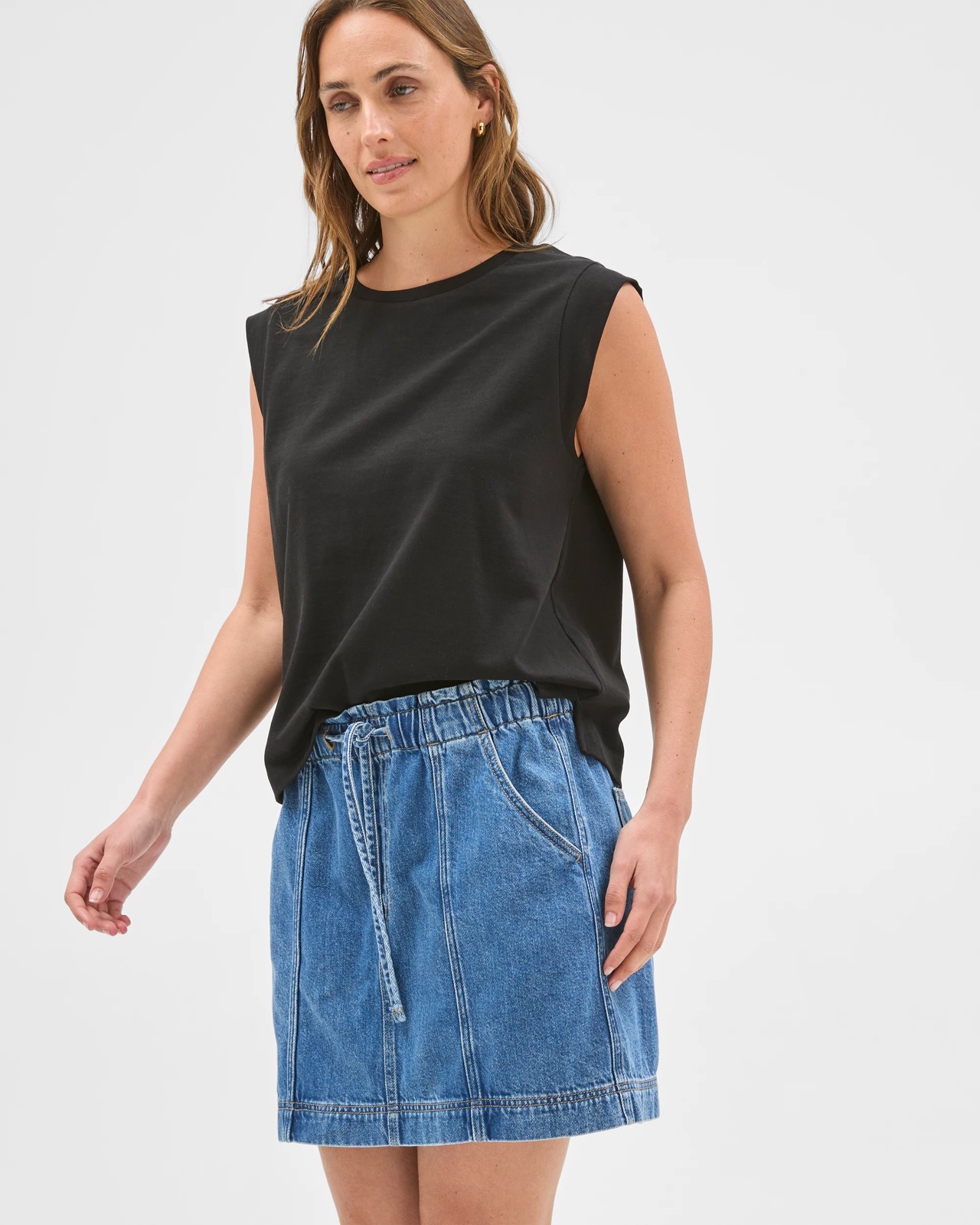 Pull On Denim Mini Skirt 5 of 5