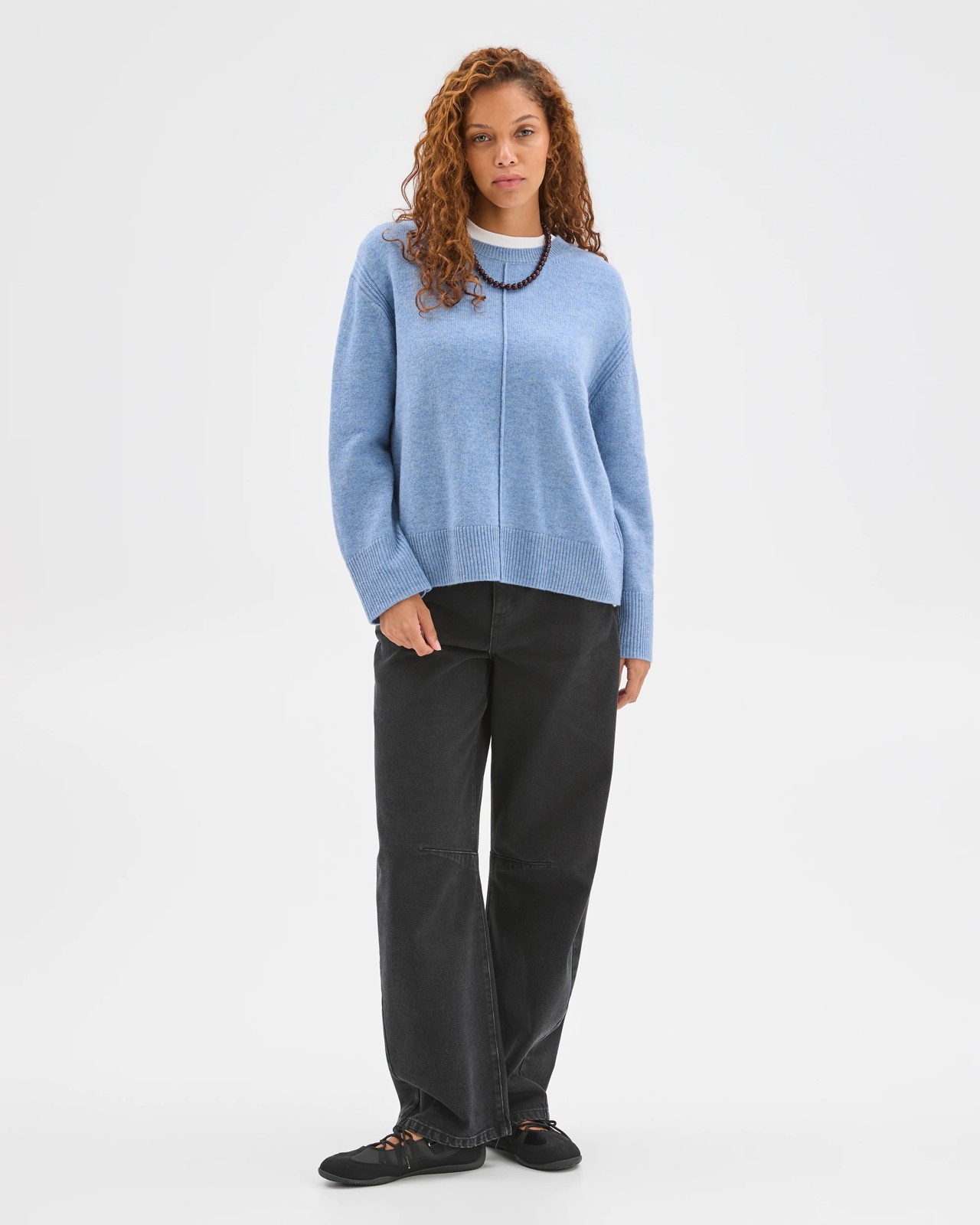 Lambswool Long Sleeve Sweater - Mineral Mist 3 of 5