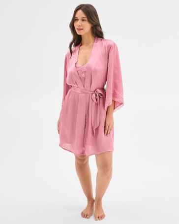 Valentines Day Satin Short Sleep Robe