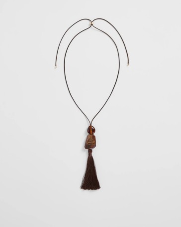 Bead Tassel Pendant Necklace