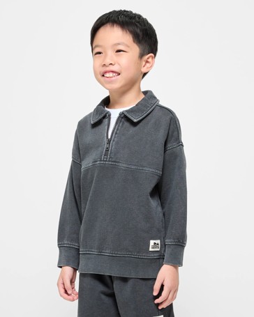 Australian Cotton Qtr Zip Neck Jumper
