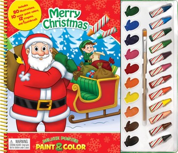Merry Christmas Deluxe Poster Paint & Colour - Book