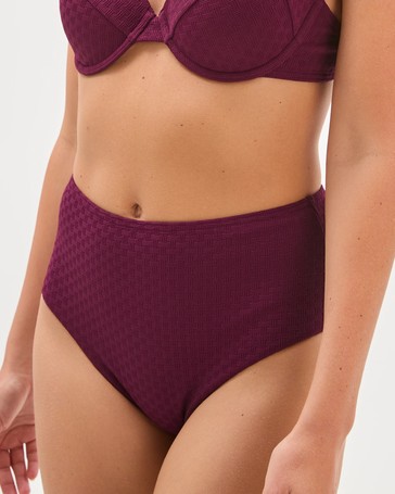Shape Your Body Resort High Waisted Basket Weave Swim Bikini Bottoms