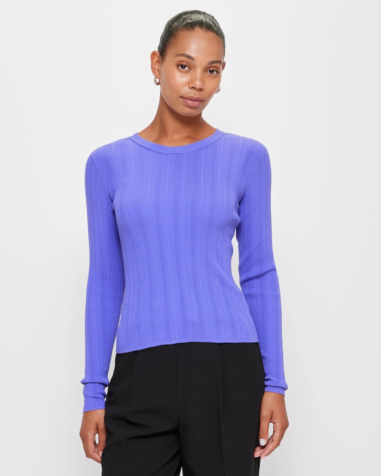 Long Sleeve Variegated Rib Knit T-Shirt - Preview | Target Australia