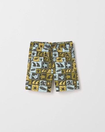 Australian Cotton Blend Elastic Waist Swim Boardshorts