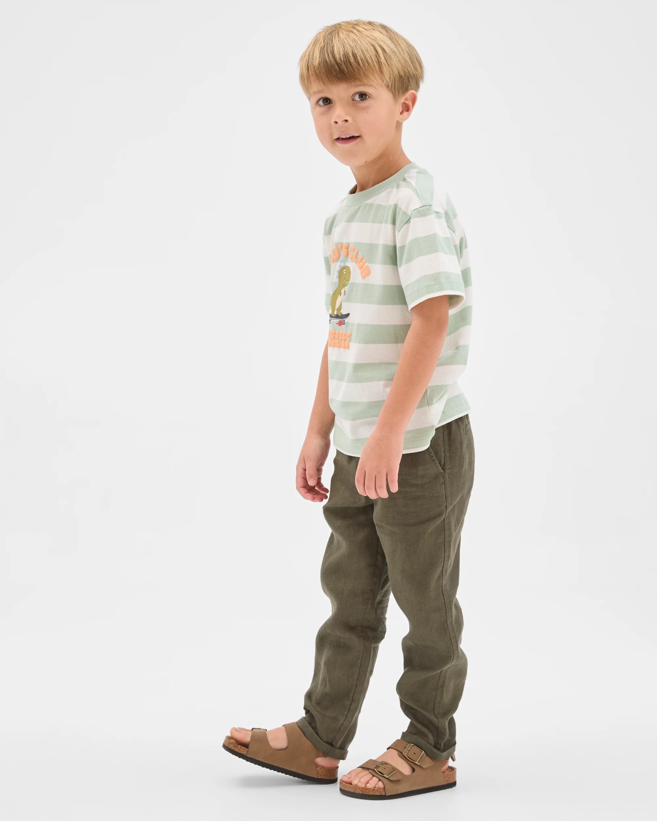 European Linen Full Length Pants - Khaki 2 of 5