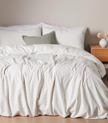 Stuart Stripe Linen/Cotton Quilt Cover Set