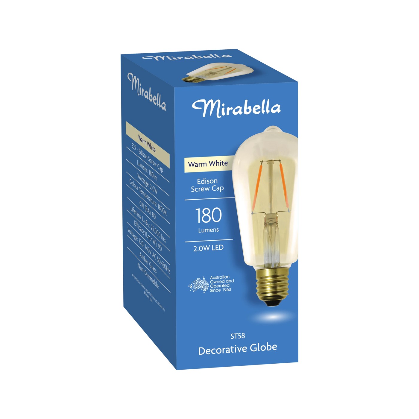 I001219 Mirabella LED ST58 Filament Amber ES 2W 150 Lumen 3 of 5