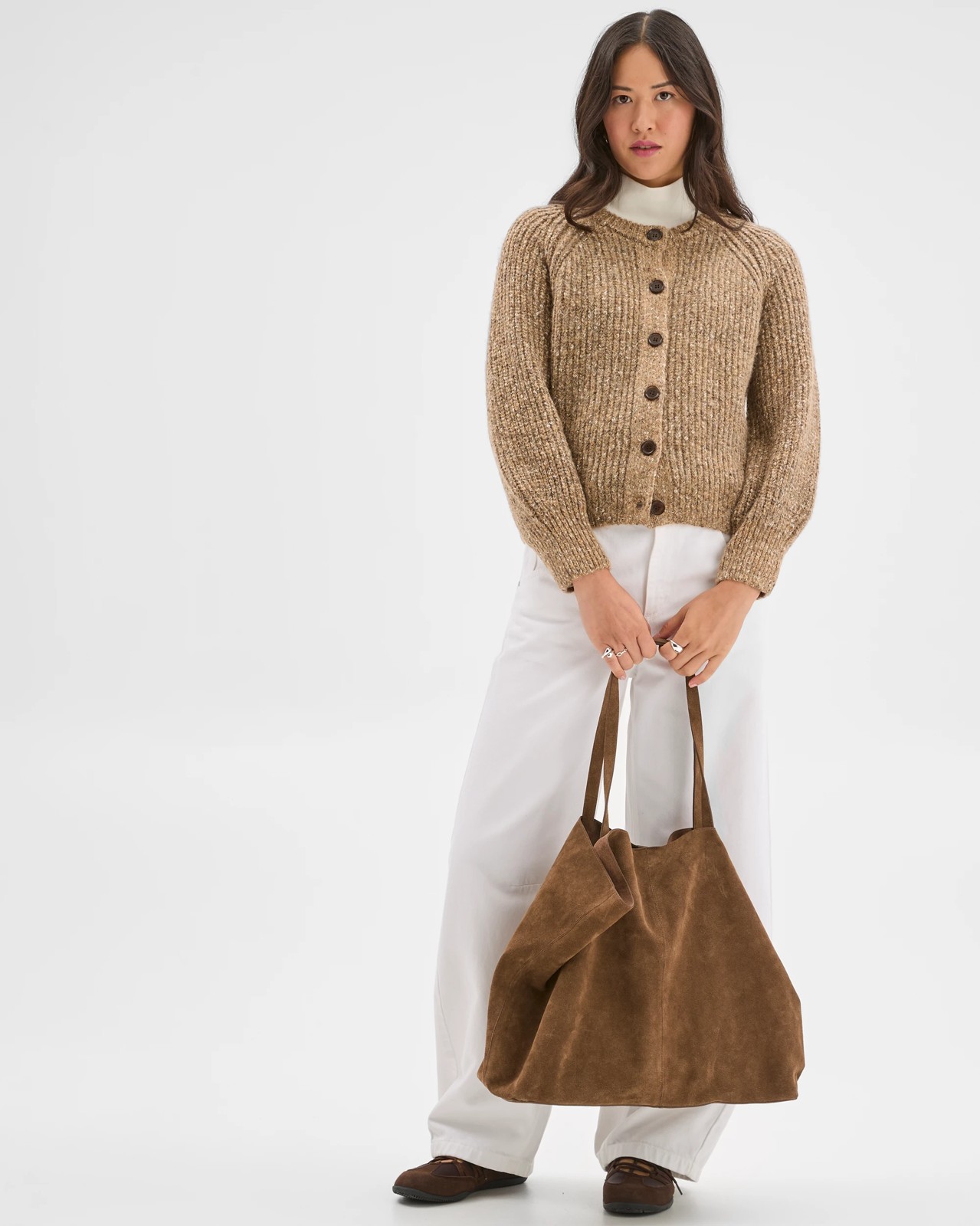 Twist Yarn Crew Neck Cardigan 2 of 5