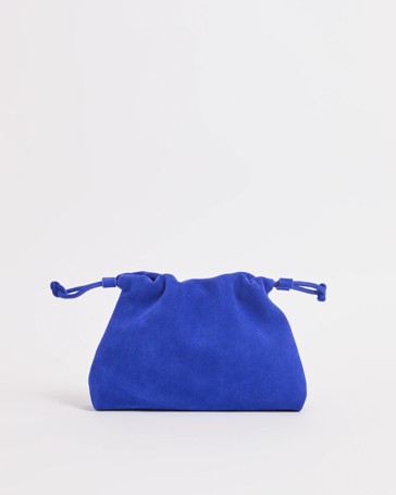 Premium Suede Leather Gathered Clutch Bag