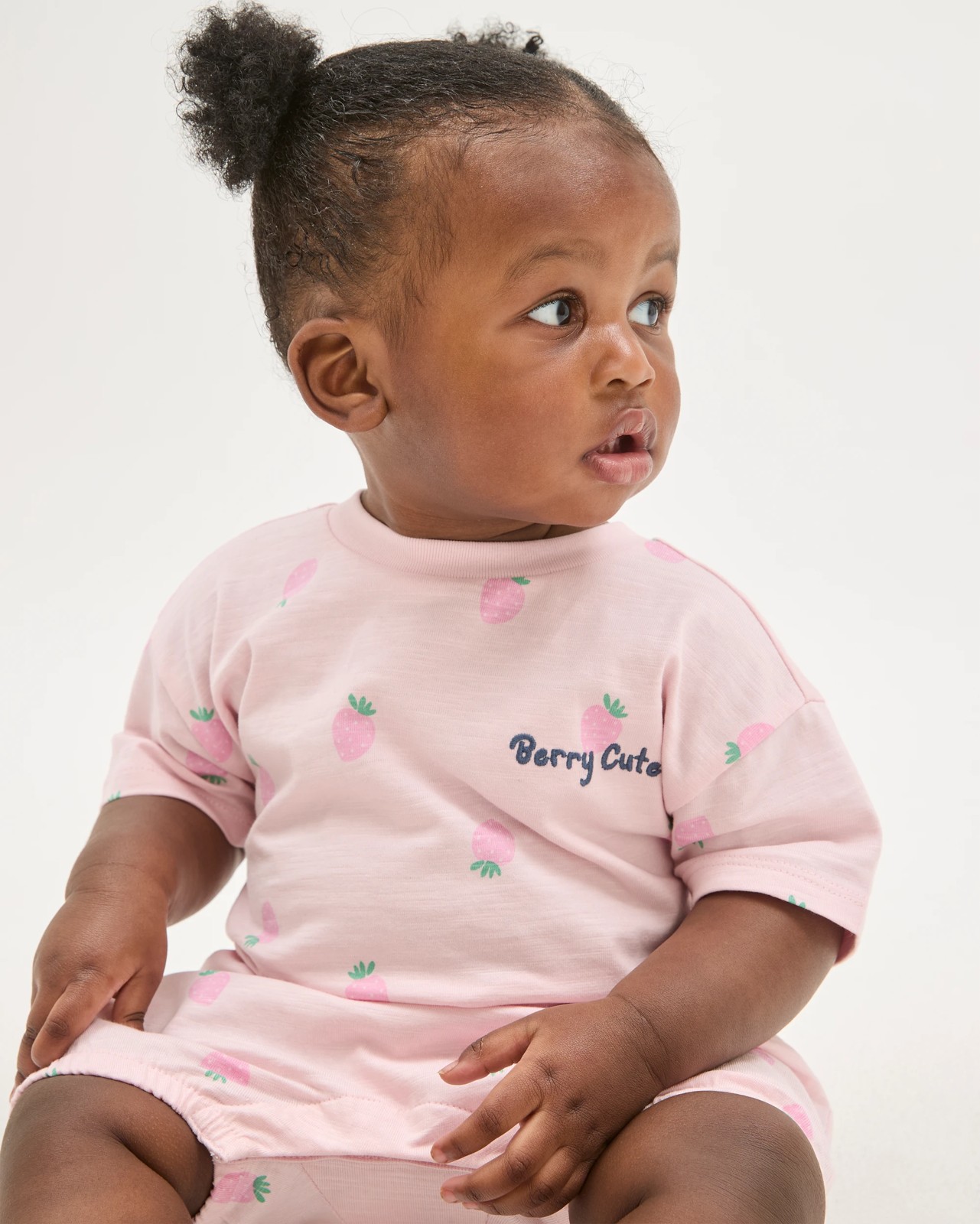 Baby Organic Cotton Slouchy Romper - Strawberry Pink 3 of 6