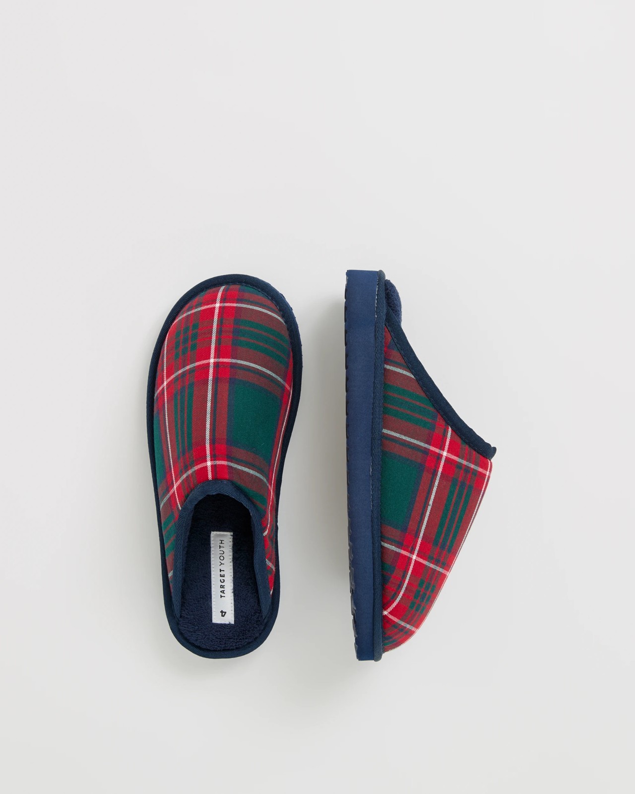 Boys Christmas Check Slipper Scuffs 3 of 3