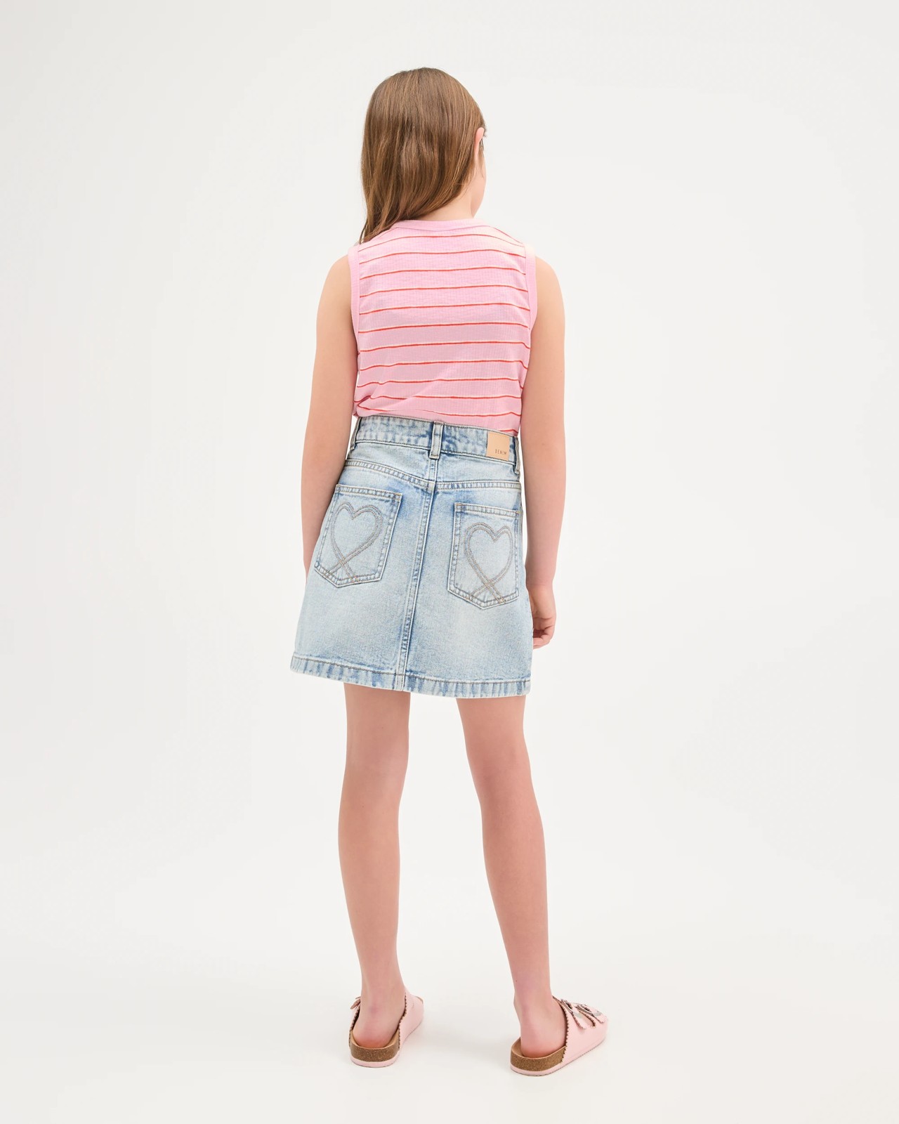 Essential Sleeveless Relaxed Rib Tank Top - Stripe Pink 4 of 6