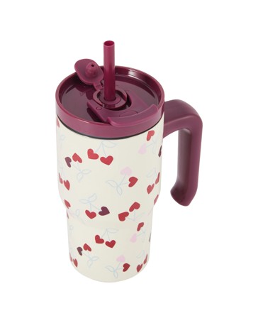 Anko 600ml Cherry Tumbler with Handle