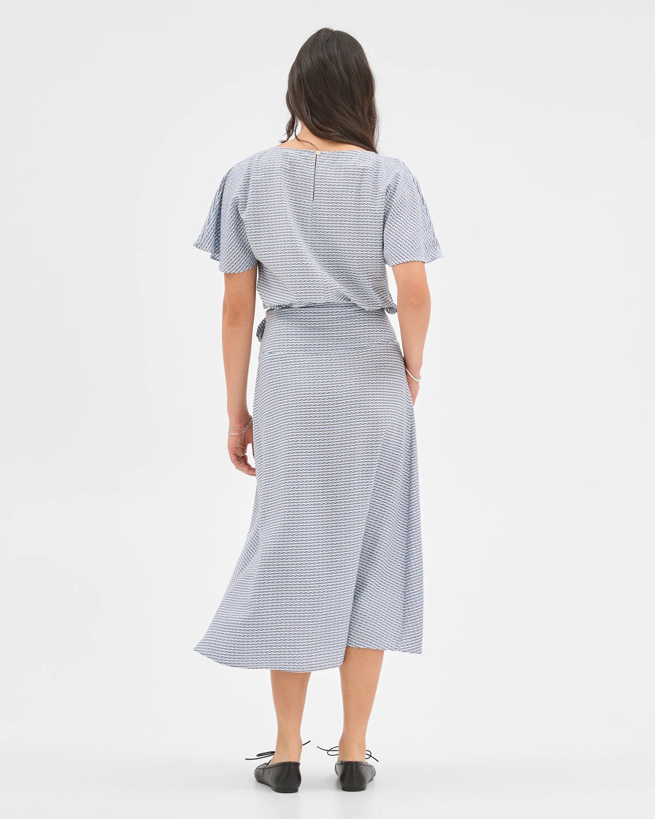 Preview Asymmetrical Wrap Front Midi Skirt 5 of 5